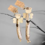 Beautiful Handmade Shell Ornament made of Razor seashell with wooden wings and heart.