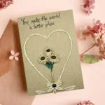 Handmade Card for Your Mum Heart with flowers inside a big heart on brown paper.