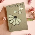 Best Handmen Grateful Card for Special Mum with flower, Butterfly and hearts on brown paper.