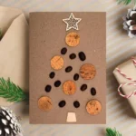 Beautifully designed Seasonal Handcrafted Christmas Card made from cork and coffee beans - it's called 'Natural Joy'.