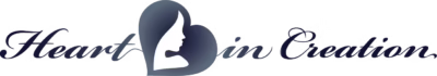Logo featuring a heart in hand design, representing Heart in Creation, known for unique handmade cards.